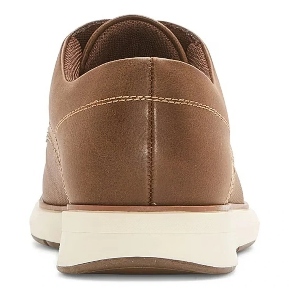 St. Johns Bay Canton Mens Brown Oxford Shoes Size 8 Medium Memory Foam NWT
